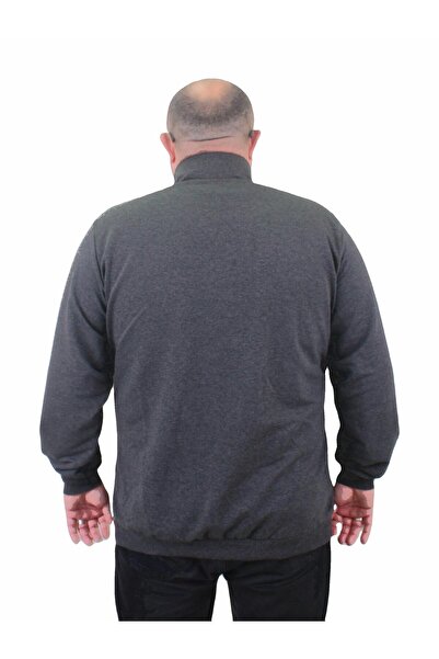 MocGrande Великий розмір Базовий сезонний світшот на блискавці 22750 АНТРАЦИТ