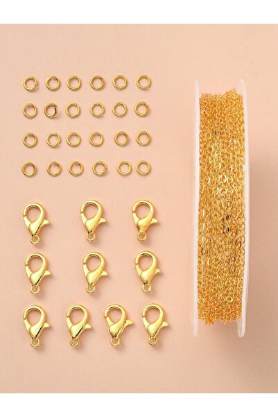 RLX BUJİTERİ 20 Adet Papağan 50 Adet Halka Altın Kaplama Zincir 1 Mt - Takı K...