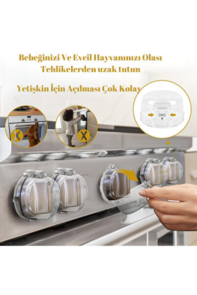 Miningaa 2 Adet Iz Bırakmaz Montajsız Ocak Ve Fırın Gaz Düğmesi Kapatıcı Güve...