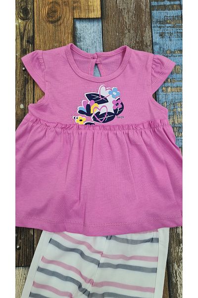 Esterella baby girl moon sleeve combed cotton tights suit / tulle detailed gathered baby girl suit