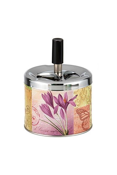 ANGELO Τασάκι με Μεταλλικό Θάλαμο Push-Pull Flowers2 9 cm