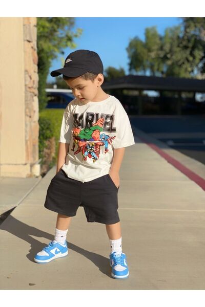 BENROMA تي شيرت أطفال مطبوع عليه مارفل