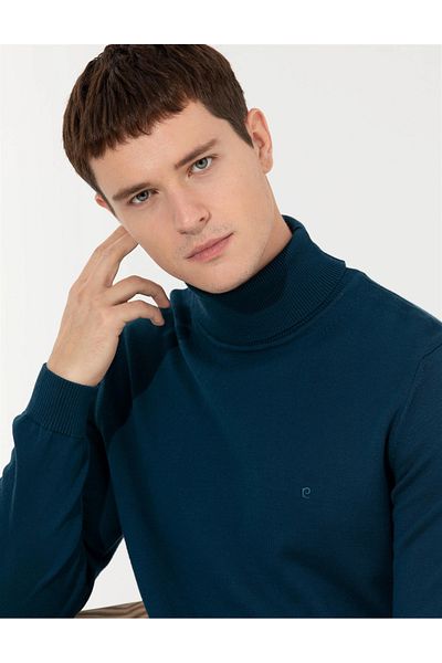 Pierre Cardin Βασικό πουλόβερ Petrol Slim Fit