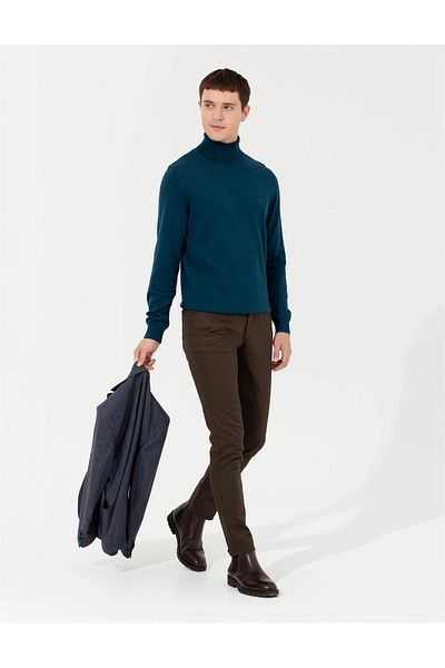 Pierre Cardin Βασικό πουλόβερ Petrol Slim Fit