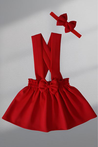 ESES BEBE Set bandana rochie din stofa creponata pentru copii/bebe