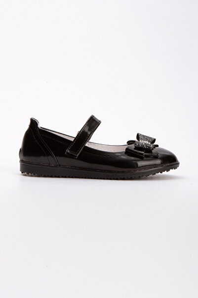 Sare Çocuk Giyim Black Shiny Non-Slip Sole Girl Child Princess Ballerinas