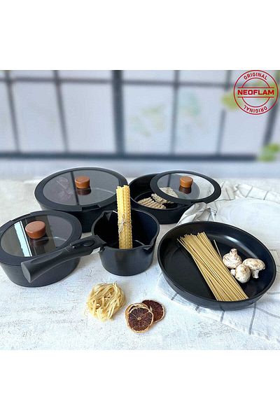NEOFLAM Midas Black 11 Piece Pot and Pan Set VDN11
