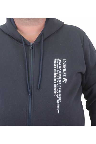 MocGrande Φούτερ με φερμουάρ μεγάλου μεγέθους Adventure 23220 NAVY BLUE