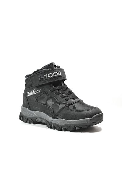 Onlo Ayakkabı 546 Μπότες για αγόρια εξωτερικού χώρου Black Fur Velcro