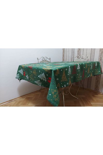 gonk Rectangular, Christmas Patterned, Duck (Liquid Repellent, Stain Resistant) Fabric, Dining Table Cloth