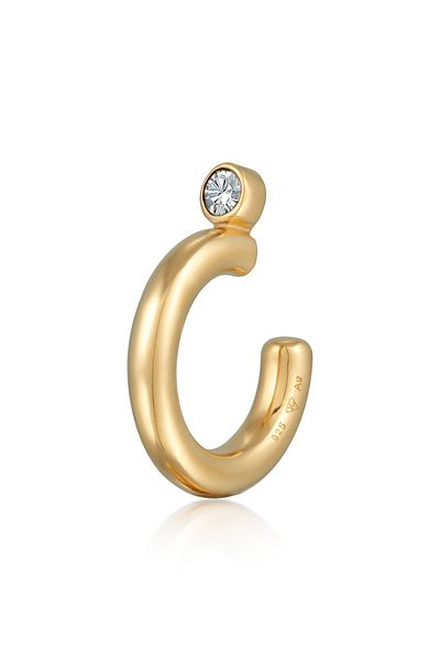 ELLI Orringe Kulaklık Kristal Rundes Design 925 Gümüş Vergoldet