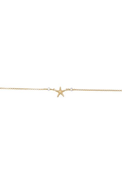 ELLI Halskette Choker Seestern Zuchtperle Beach 925 Silber vergoldet