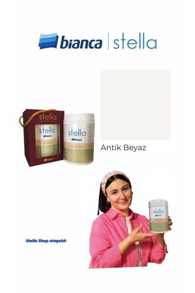 Bianca Stella Su Bazlı Saf Akrilik Boya 1lt - Antik Beyaz