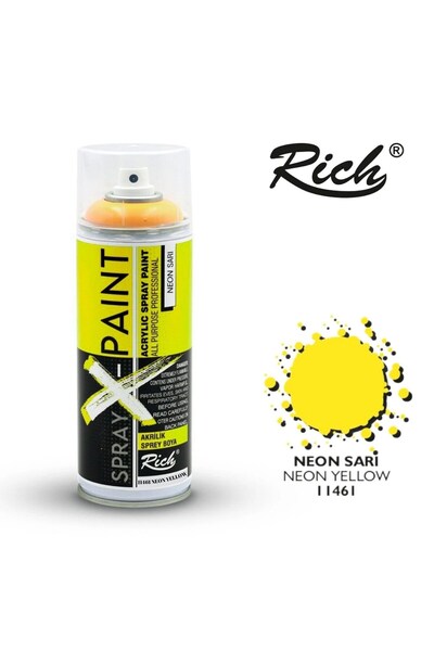Rich X Paint Sprey Boya 400ml 11461 Neon Sarı
