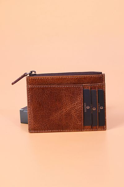 Grande 853 Unisex γνήσιο δέρμα λεπτή θήκη για κάρτες CRAZY TABA