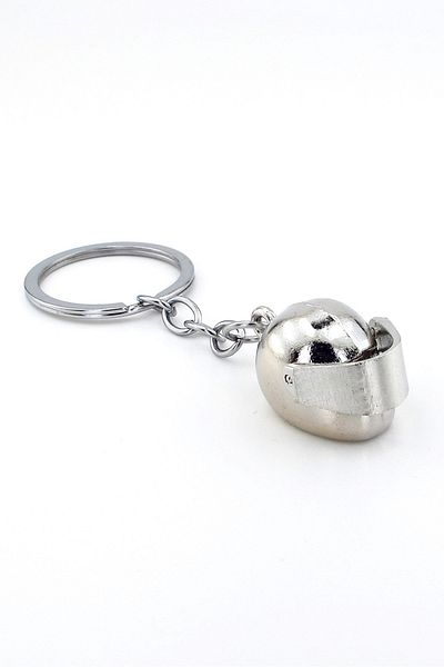 Solfera Motorcycle Scooter Motor Helmet Silver Color Metal Keychain KC075