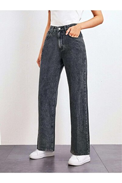 DRC trend Vayne Smoked Snow Lycra Pantaloni de blugi din denim cu talie super înaltă Palazzo