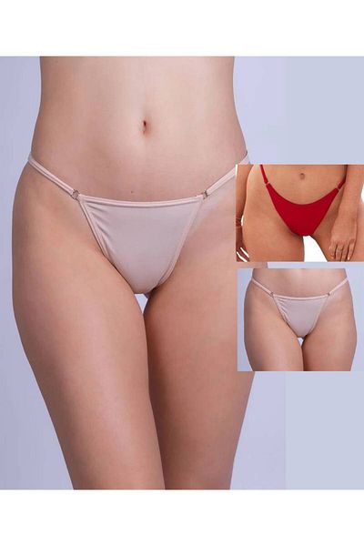 GECKO COLLECTION Gecko Women's Thong Ring Detailed Elastic String Panties - 2 Pieces