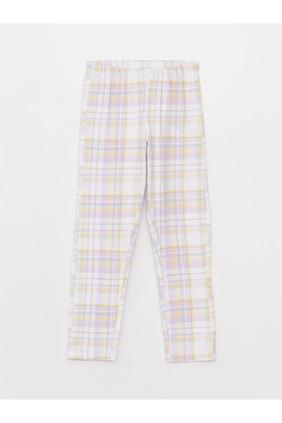 LC Waikiki LCW Kids Gömlek Yaka Ekose Uzun Kollu Kız Çocuk Pijama Takımı