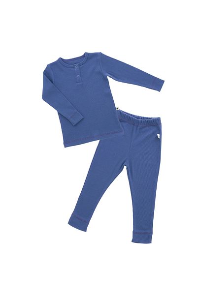 Little Yucca Organic Cotton "Simples" Pajama Set - Midnight Blue