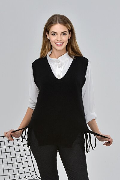 NYN TEKSTİL Women's V-Neck Knitwear Sweater