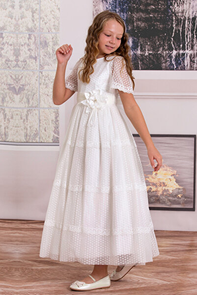 SÜSLÜ PİNK KİDS KIZ ÇOCUK UZUN ELBİSE