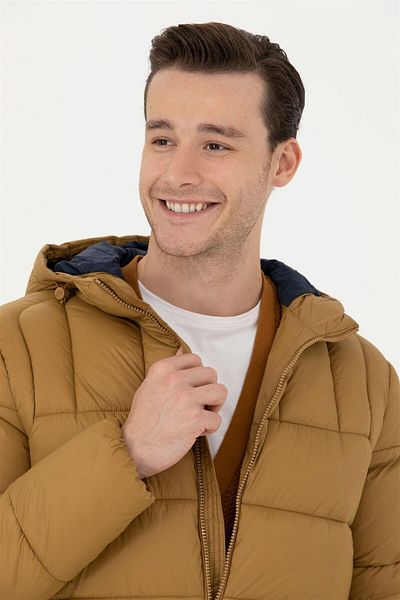 U.S. Polo Assn. Ανδρικό παλτό ανοιχτό χακί