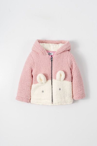 PODIUM GYM Basic Baby Eared Bear Figure Welsoft Zippered Cold Windproof Winter Coat