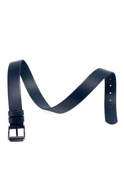 Tergan Navy Blue Leather Men's Belt 00337b20