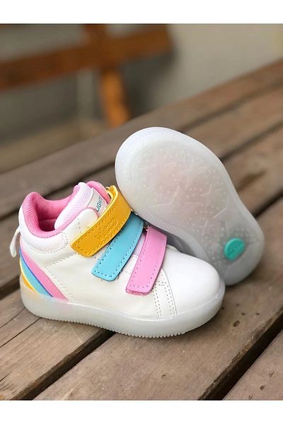 Vicco Size 22-34 Lighted Orthopedic 3-Stripes High Top Children's Boots