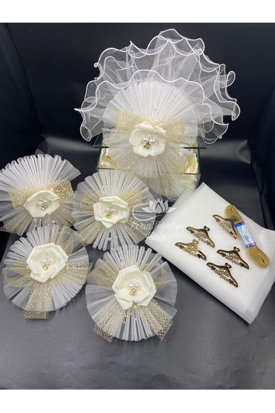 ecrin tuhafiye hobi Pratik 5'li Damat Bohça Süsü Seti