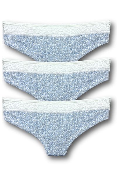 Berrak Chiloți hipster pentru femei cu talie din dantelă, pachet de 3