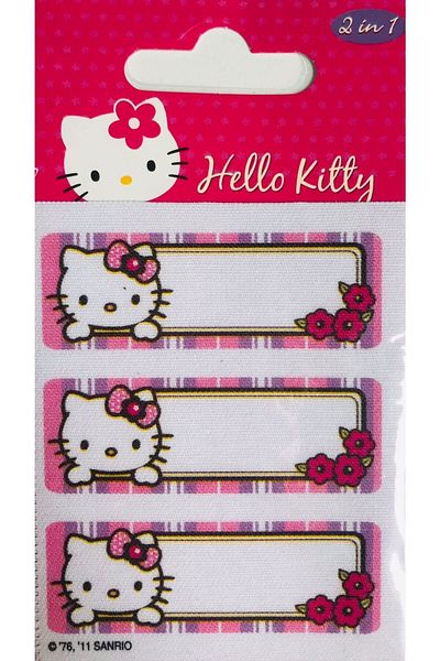Hello Kitty Iron-On Figured (2) Fabric School Jersey Label Crest Patch