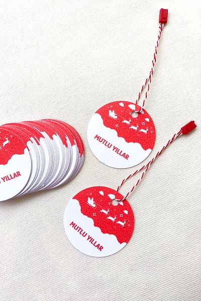 Dekorden New Year's Gift Wrap Tag - 50 pcs