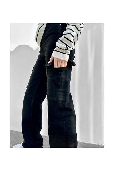 LAMİRAMOOD Black Cargo Buggy Cargo Pocket