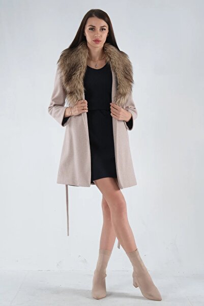 WeekJack Palton scurt de cașmir pentru femei, detașabil, cu două buzunar