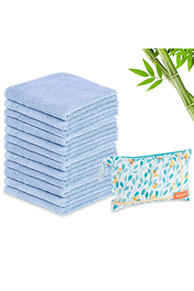 Lavien Home 12'li Bambu Bebek ve Makyaj Temizleme Havlusu, Şık Taşıma Çantalı