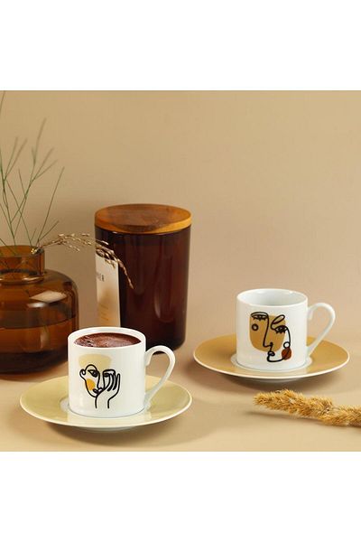 Kütahya Porselen Rüya 11369 Pattern 2-Piece Coffee Cup Set