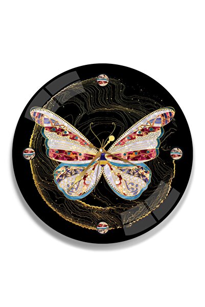 EMYA HOME Ceas din sticlă Fluture - 40 cm