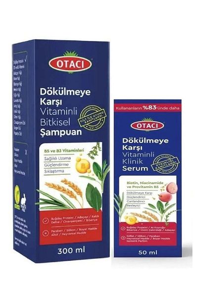 Otacı 300 ml Vitamin Herbal Shampoo + 50 ml Vitamin Clinical Serum - Anti-Spill