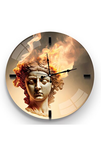 EMYA HOME ساعة زجاجية منحوتة - 40 سم