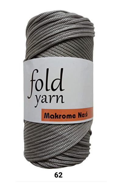 FOLDYARN Fold Yarn Polyester Makrome İpi No:6 Gri 62