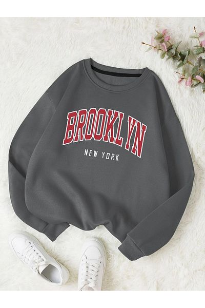 PALPİTO Φούτερ Unisex Smoked Brooklyn New York με στάμπα με λαιμόκοψη