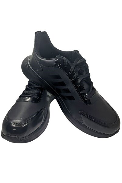 İmerShoes Чоловічі чорні шкіряні кеди на шнурівці, легкі та зручні, з деталям...