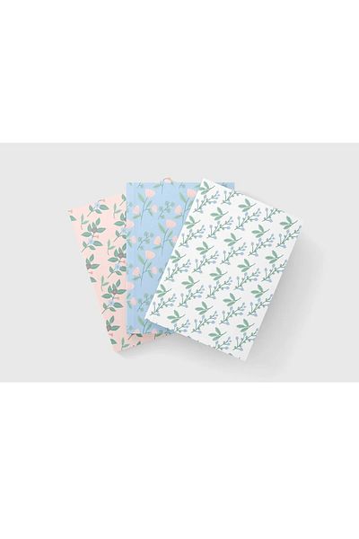 heybem 3 Pieces Notebook Sets -A5 - Plain, Striped, Dotted - Cardboard Cover