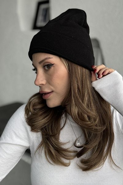 MODAGEN Unisex skládaný růžový černo bílý 3dílný baret