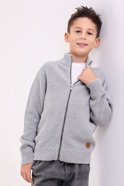 Matte MONACO BOY LIGHT GRAY KNITWEAR CARDIGAN