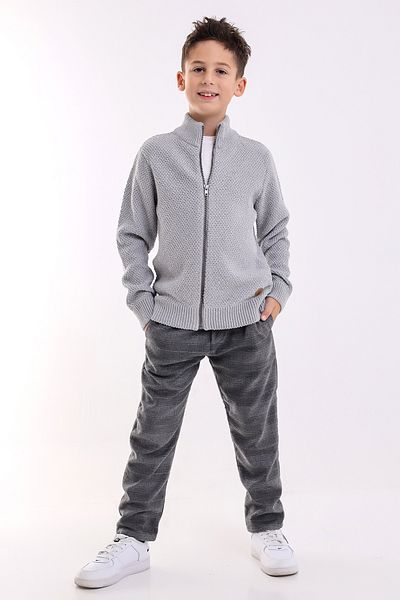 Matte MONACO BOY LIGHT GRAY KNITWEAR CARDIGAN