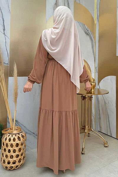 Bym Fashion Φόρεμα βολάν BYM1 Mink