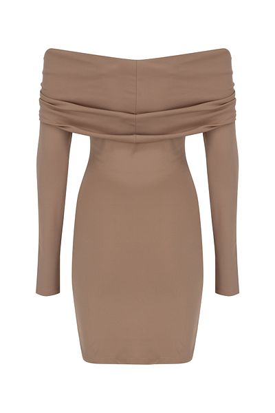 La Sarta Rochie Champain Rochie de damă cu mâneci lungi, bijuterie, cu umeri
